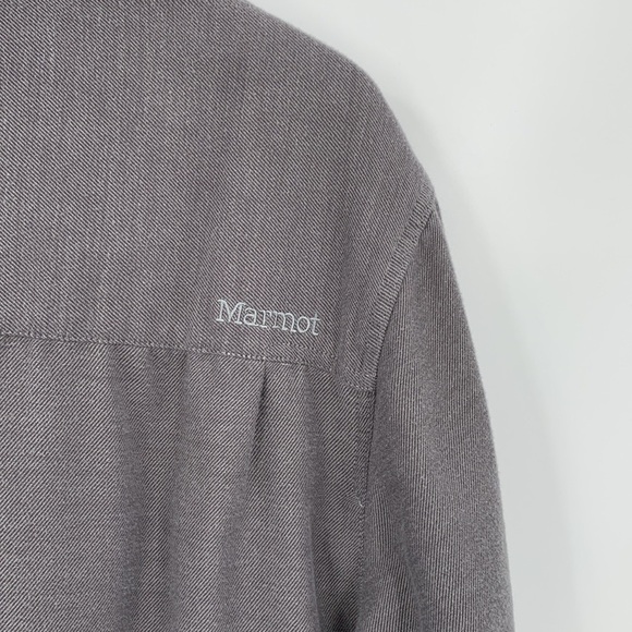 Marmot flannel button front shirt gray grey men soft men Medium M - Picture 4 of 6